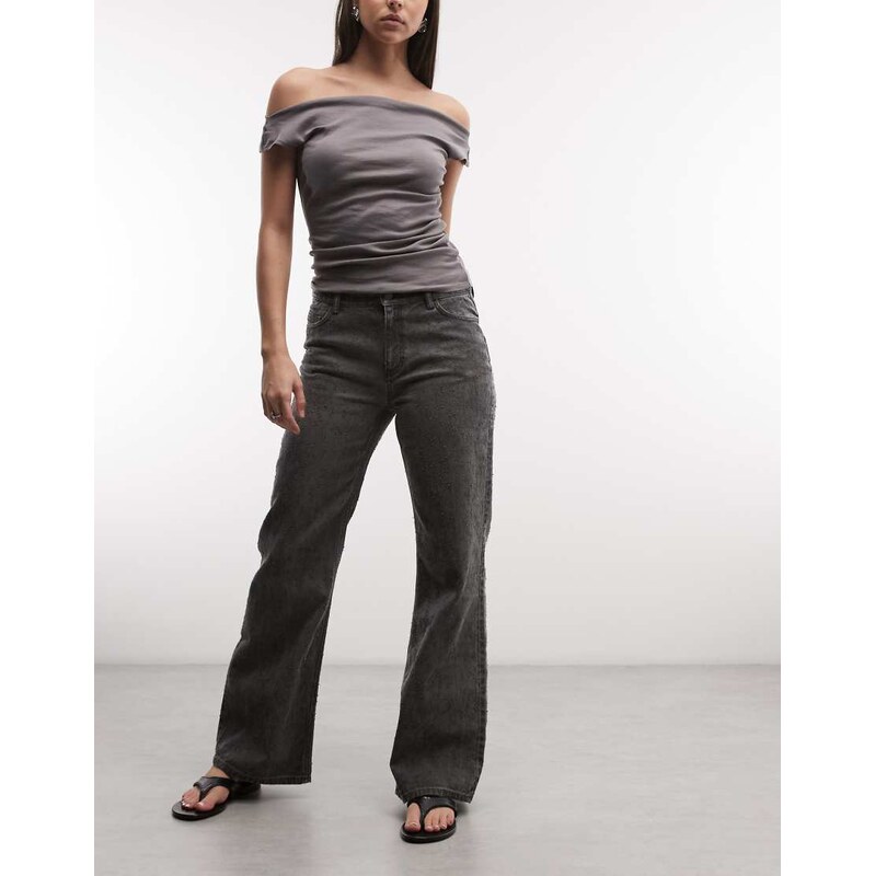Weekday bootcut trousers in dark grey wash 115746332