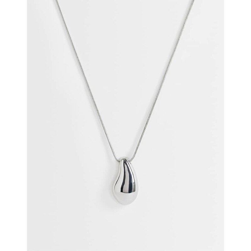 Topshop Matilda teardrop pendant necklace in silver 115746338