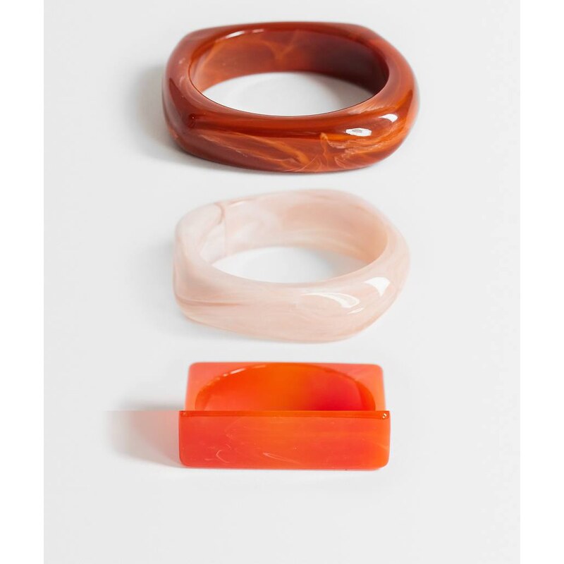 Topshop Flo 3 pack resin bangles in red, burnt orange and pink