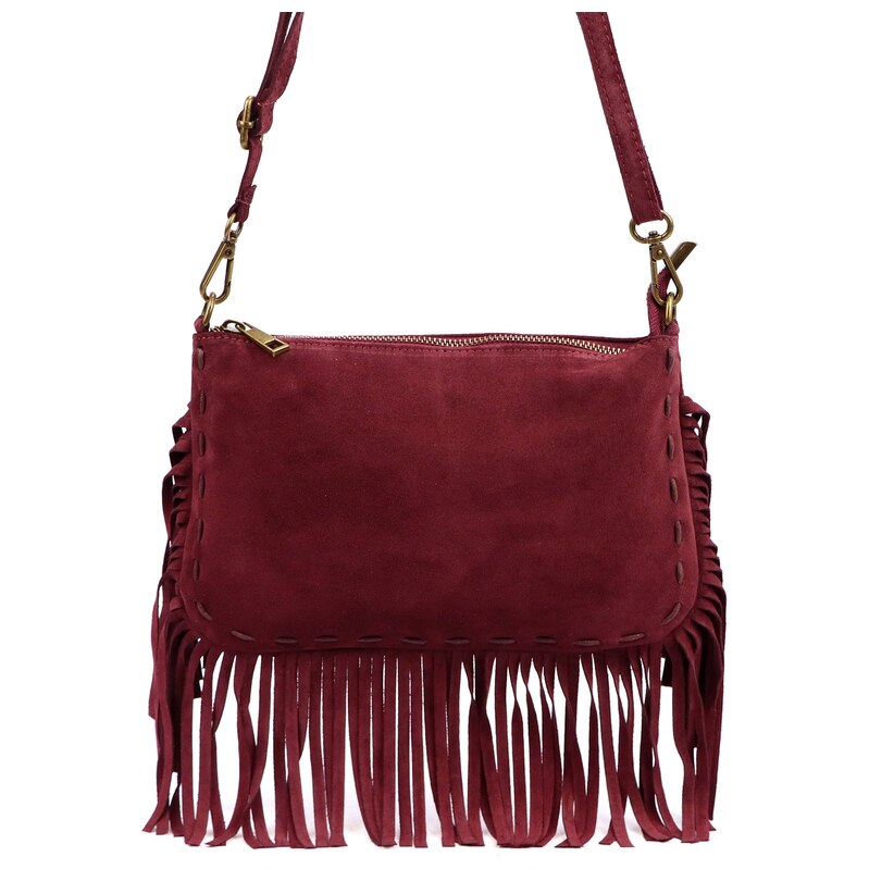 Luka Kožená crossbody kabelka 25-085 vínová 115745110