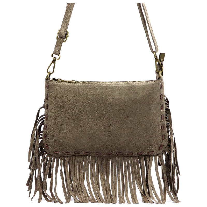 Luka Kožená crossbody kabelka 25-085 béžová 115745111