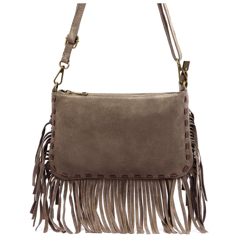 Luka Kožená crossbody kabelka 25-085 mokka 115745112