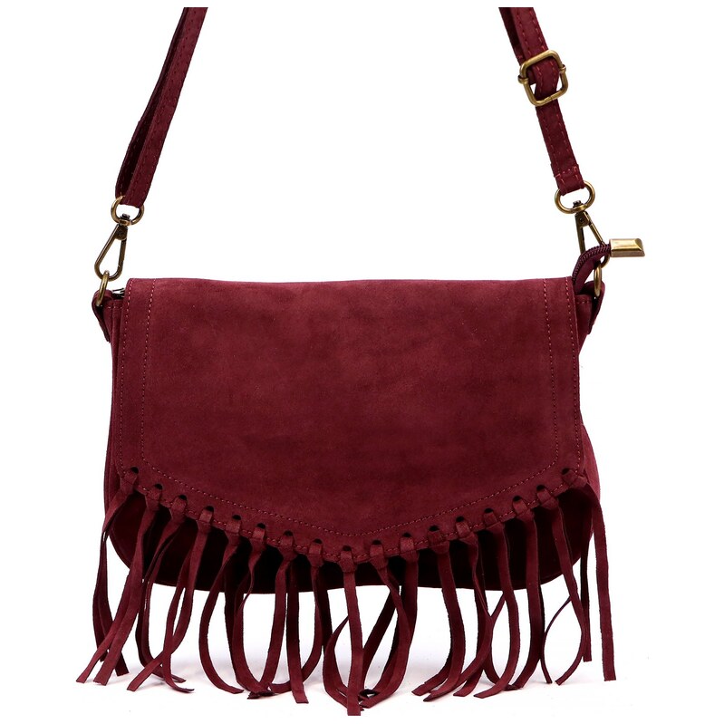 Luka Kožená crossbody kabelka 25-086 vínová 115745116