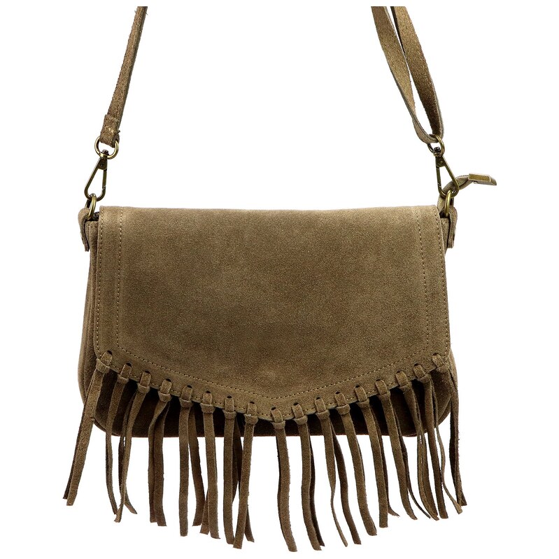 Luka Kožená crossbody kabelka 25-086 mokka 115745119