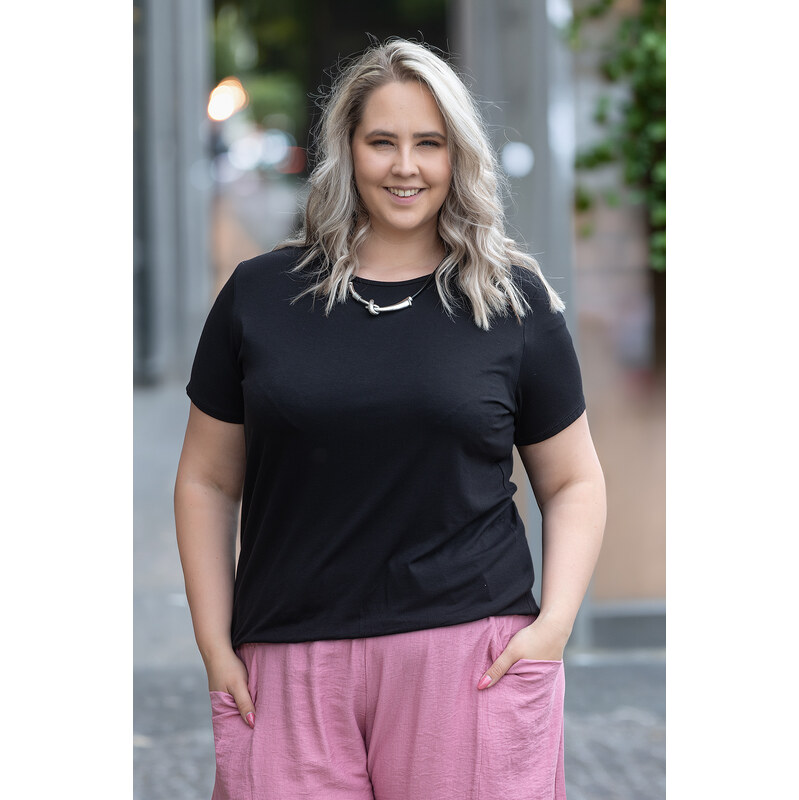 Italy fashion Tričko do gumy LAKA Barva: Černá, Velikost: UNI: XL-3XL 115745262