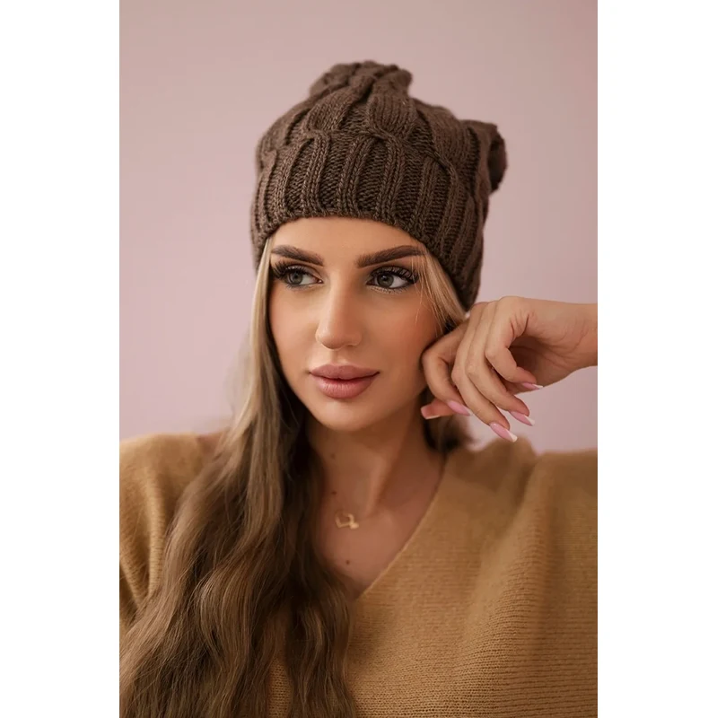Kesi marka niezdefiniowana Fleecová čepice Iwona K221 mocca 115745494