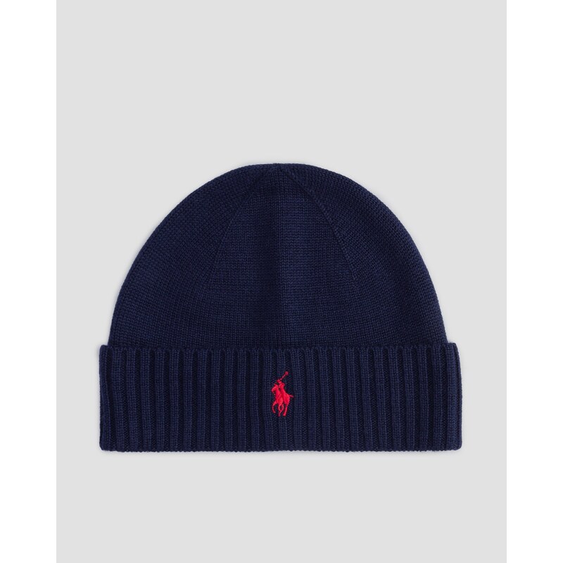 Pánská Tmavě Modrá Vlněná čepice Polo Ralph Lauren