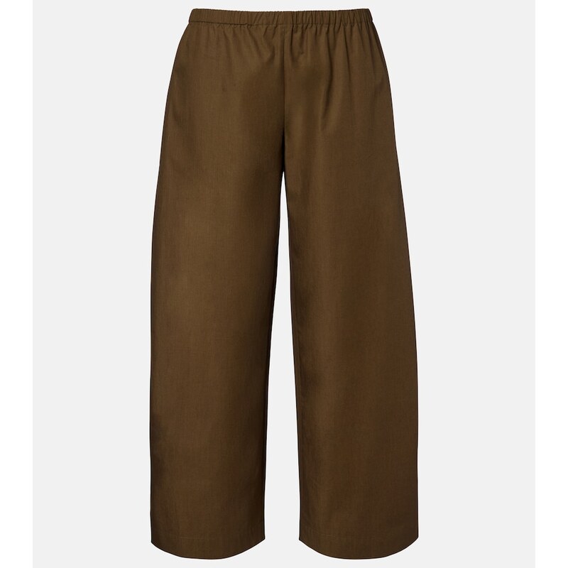 Khaite Roma cotton poplin wide-leg pants