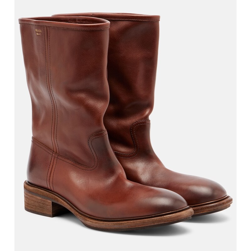Prada Leather mid-calf boots