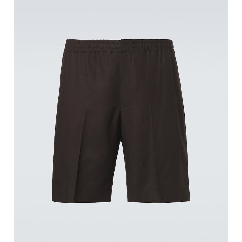 Pánské kraťasy Zegna Linen v tmavě hnědém odstínu