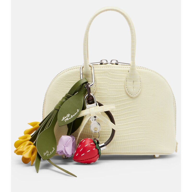 Self-Portrait Lizard Small leather top-handle bag