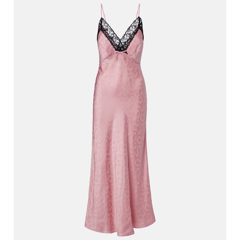 Rixo Alberta floral satin jacquard midi dress