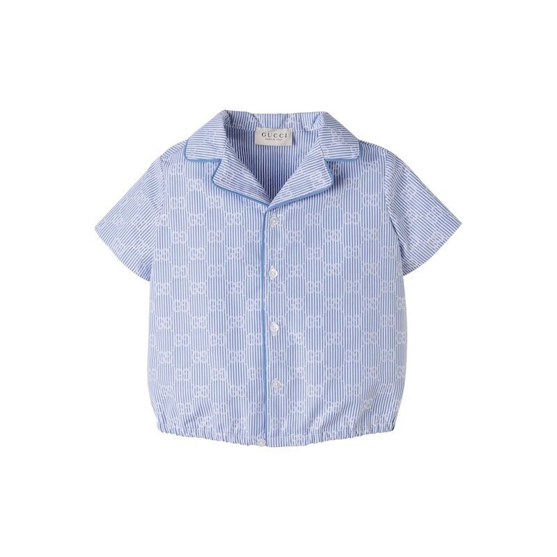 Gucci Kids Baby GG striped cotton poplin shirt