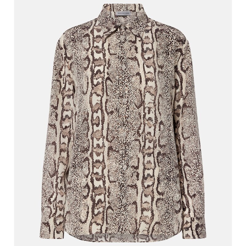 Balenciaga Snake-print silk shirt