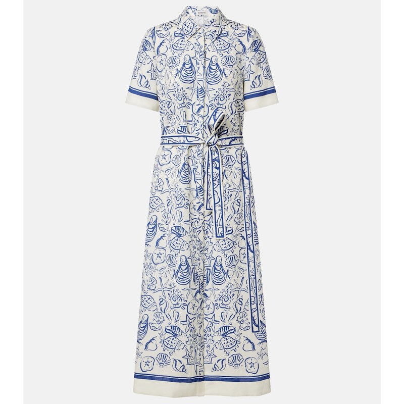 Simkhai Audria printed linen-blend shirt dress