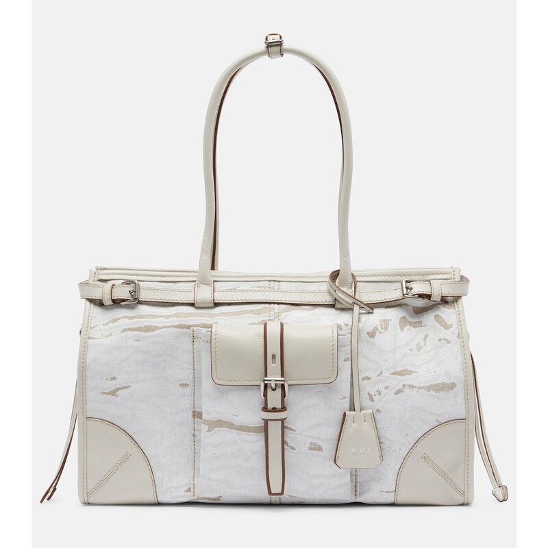 Prada Bonnie Large kabelka v barvě Panna+Panna+Uwhite