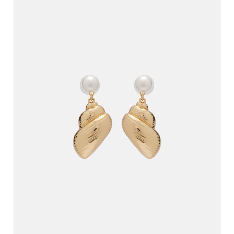 Self-Portrait Faux pearl-embellished drop earrings