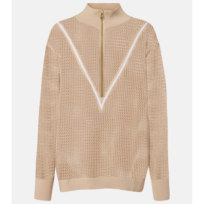 Varley Calva open-knit cotton half-zip sweater