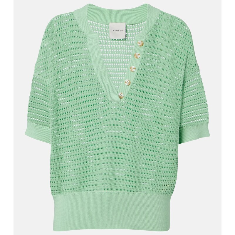 Varley Callie open-knit cotton top