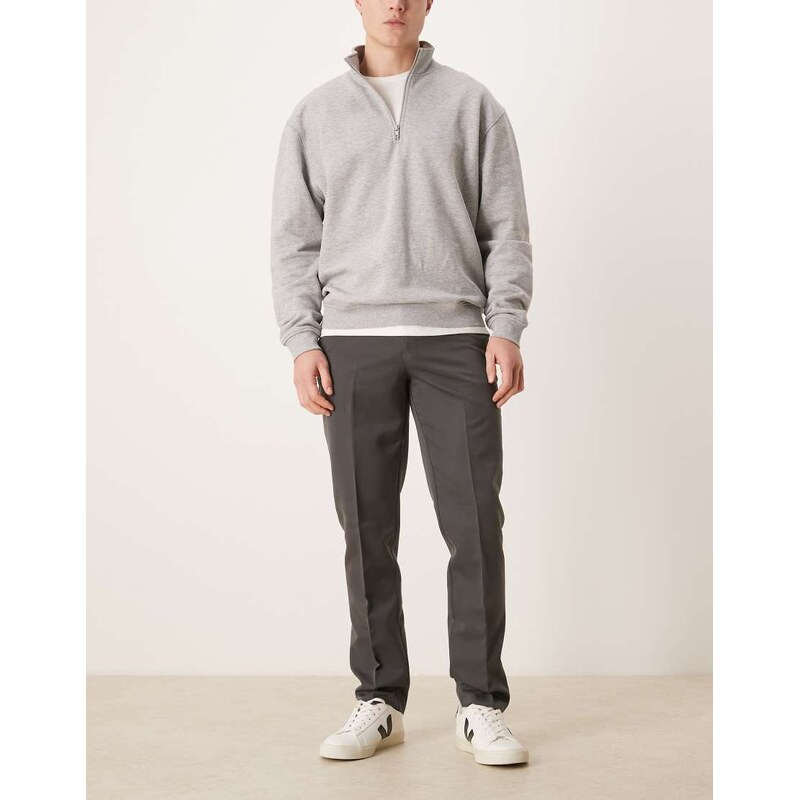 ASOS DESIGN tailored slim fit trouser in charcoal-Grey