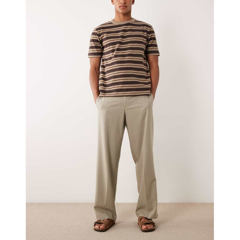 ASOS DESIGN tailored wide leg comfort stretch trousers in sage
