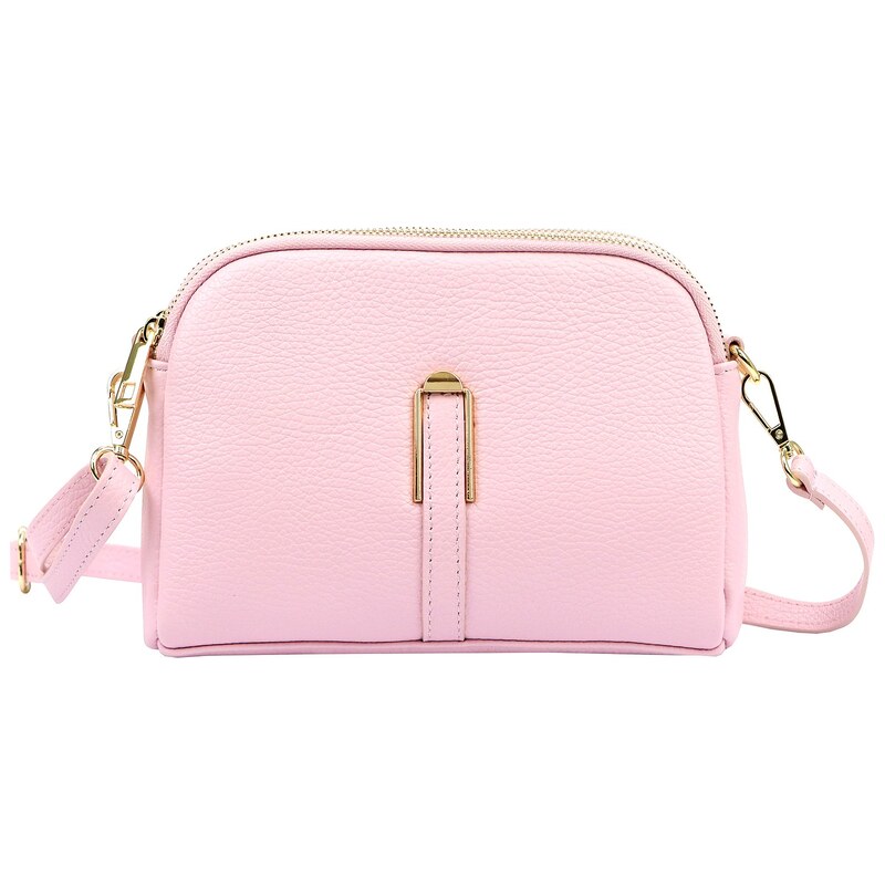 Kožená crossbody kabelka Luka 24-066 růžová