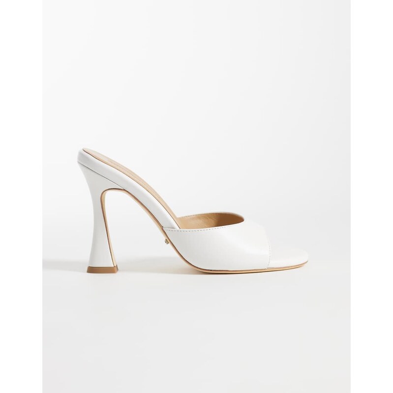 Tony Bianco Victoria heeled mule sandals in white leather
