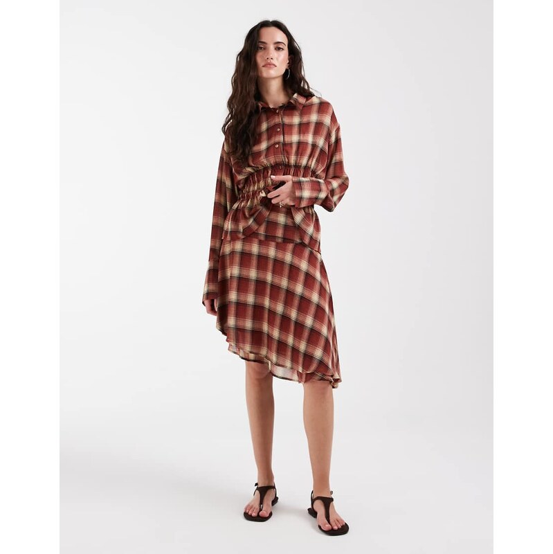 Bronze Snake co-ord Marlie midi skirt in red