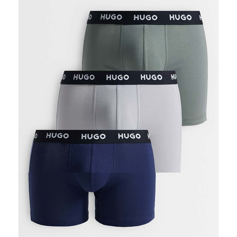 Hugo Red 3 pack logo waistband boxer brief in grey