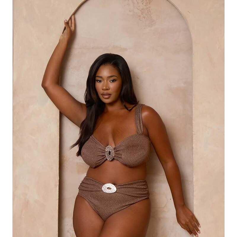Moda Minx Curve X Alessa Tyrrell-Charles glitter wrap bikini