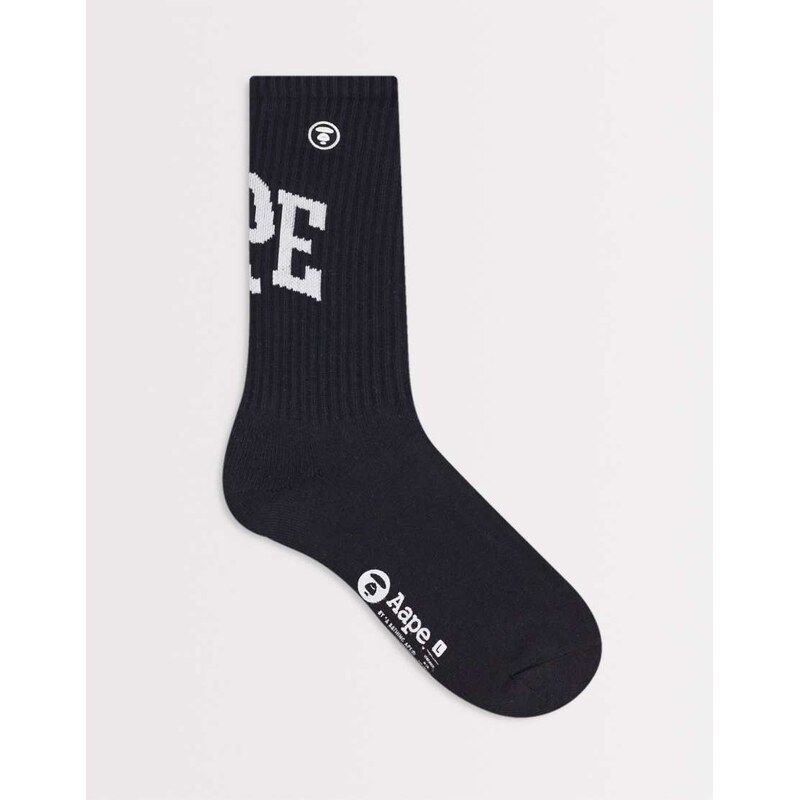 Aape by A Bathing Ape logo socks in black