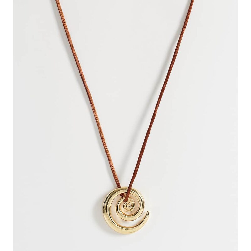 Orelia statement spiral cord adjustable necklace in brugundy and