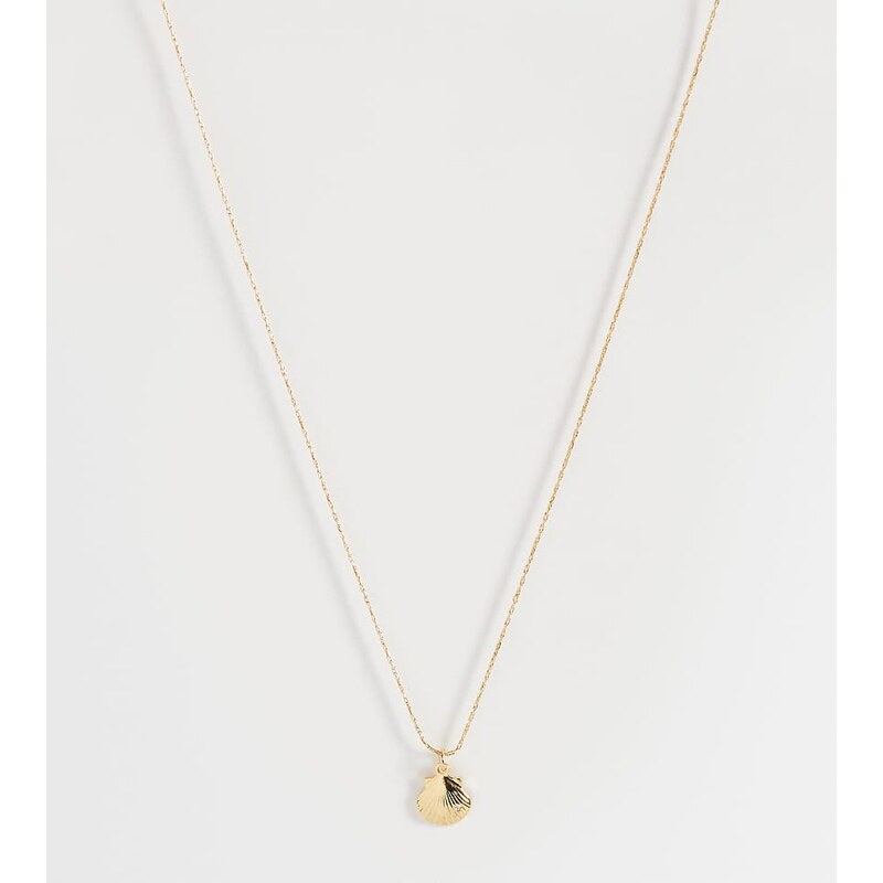 Orelia fine crystal shell collar necklace in 18k gold plated