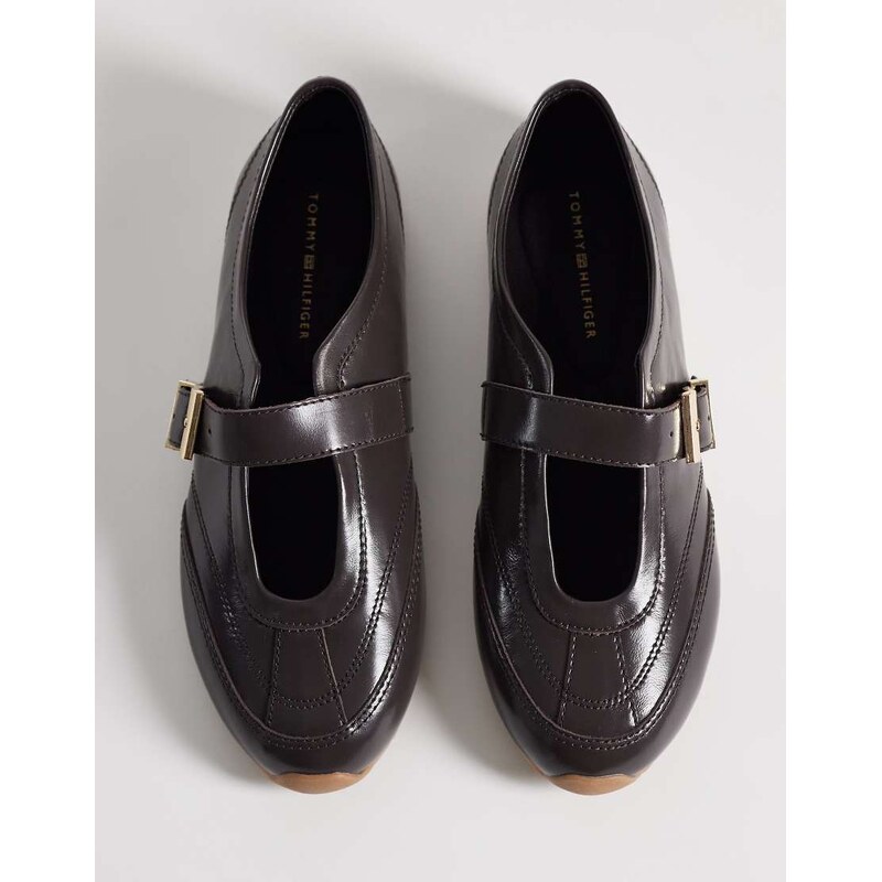 Tommy Hilfiger ballet mary jane trainer in brown