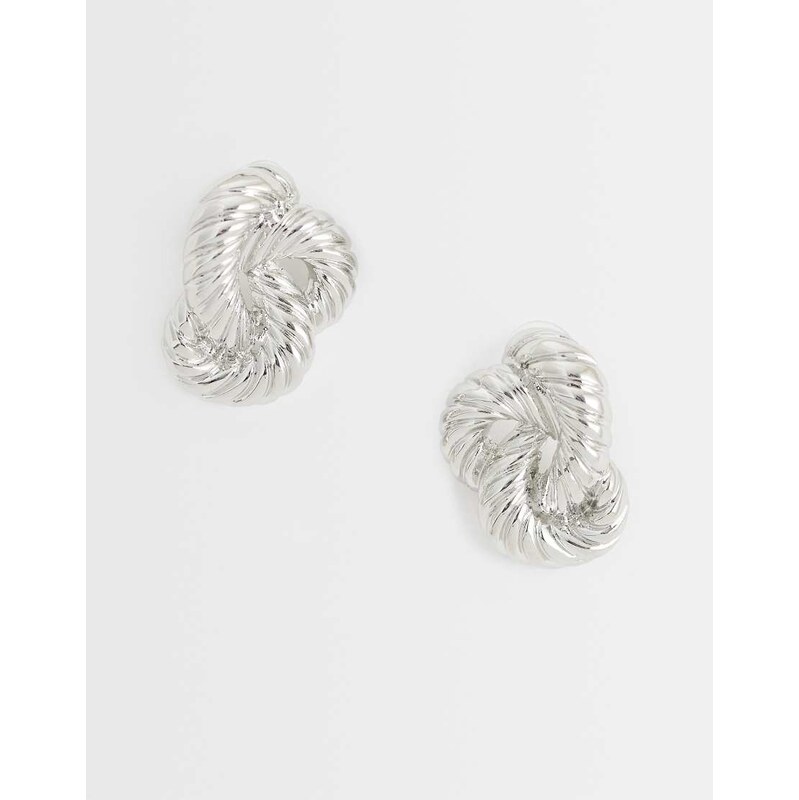 Topshop Dean asymmetric hoop earring in silver