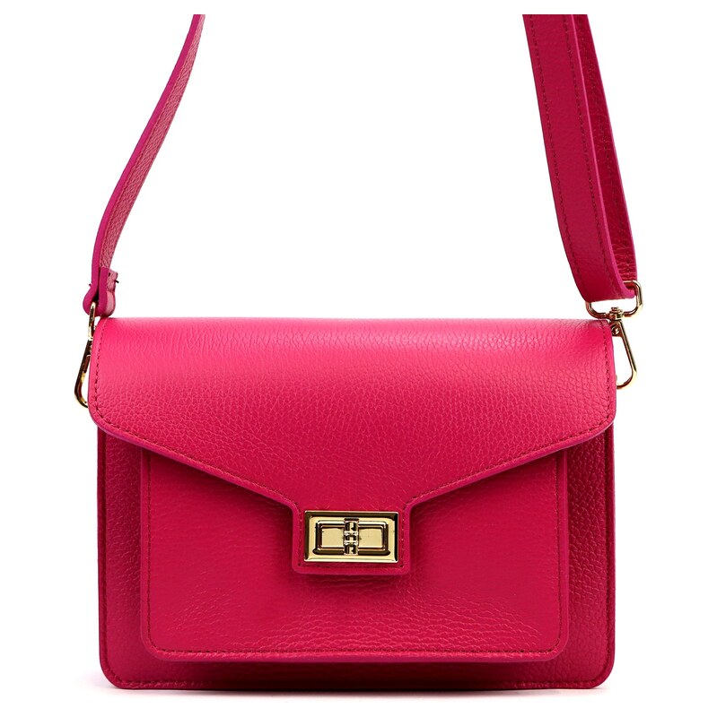 Kožená crossbody kabelka Luka 26-061 DL fuchsiová