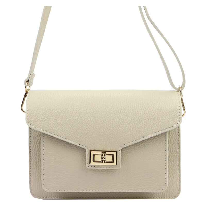 Kožená crossbody kabelka Luka 26-061 DL béžová