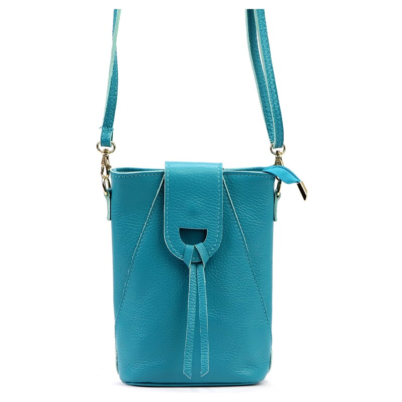 Kožená crossbody kabelka Luka 26-101 DL tyrkysová