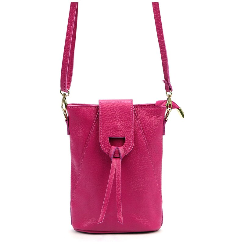 Kožená crossbody kabelka Luka 26-101 DL fuchsiová