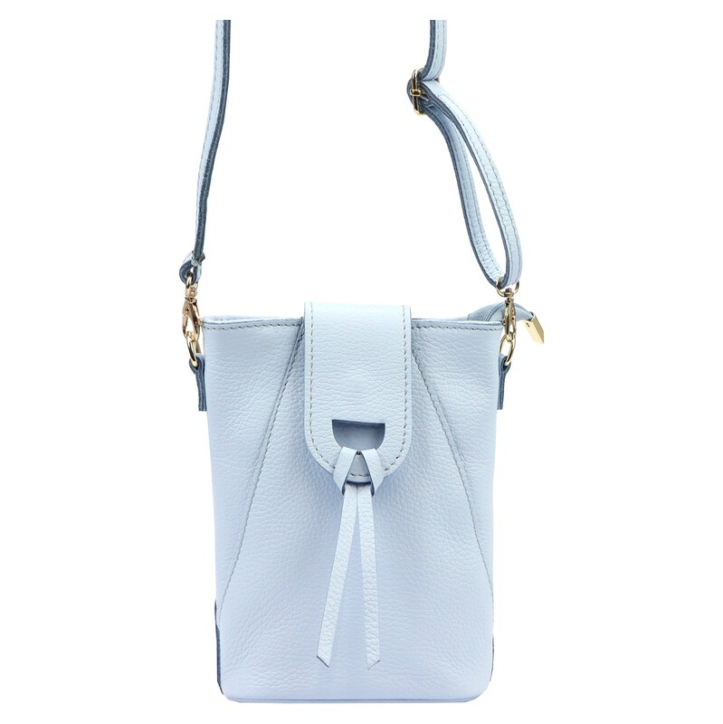 Kožená crossbody kabelka Luka 26-101 DL světle modrá