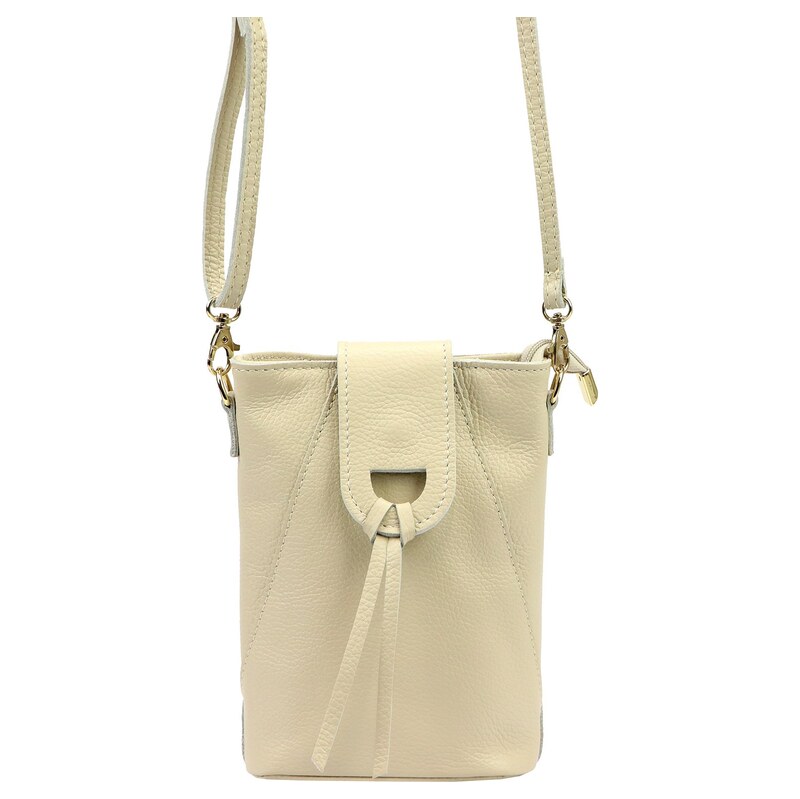 Kožená crossbody kabelka Luka 26-101 DL béžová