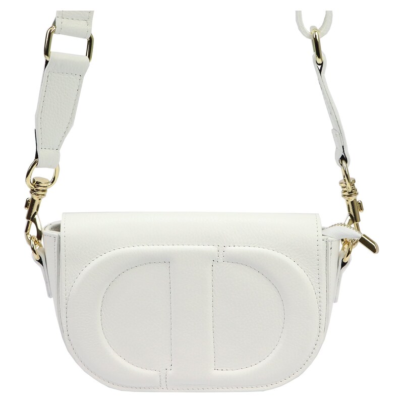 Kožená crossbody kabelka Luka 25-053 DL bílá