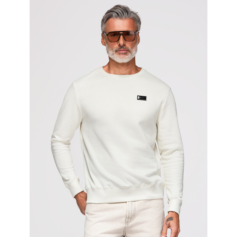 Ombre Mens non-stretch sweatshirt with metal pin - cream