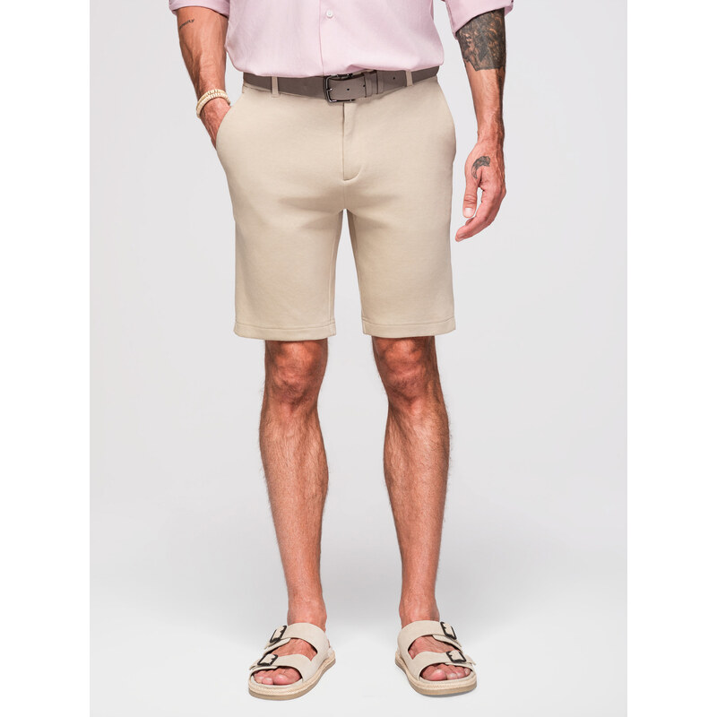 Ombre Mens SLIM FIT short shorts in melange structured knit -