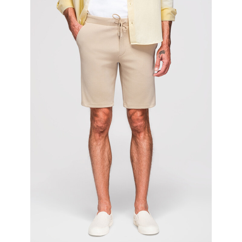 Ombre Casual mens SLIM FIT jacquard knit shorts - beige