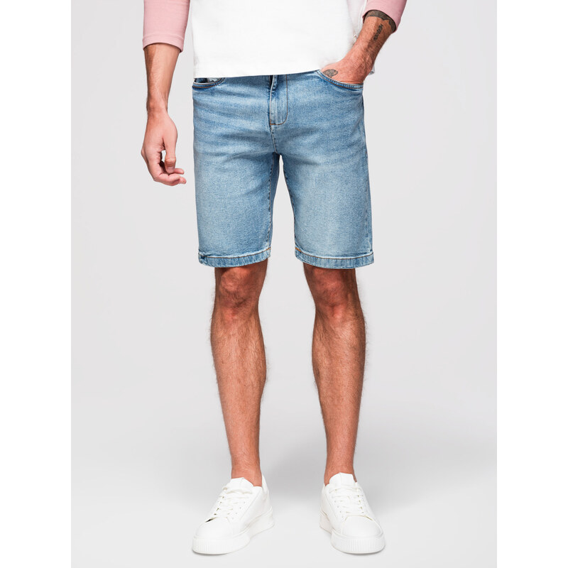 Ombre Denim mens shorts with a classic cut - light blue