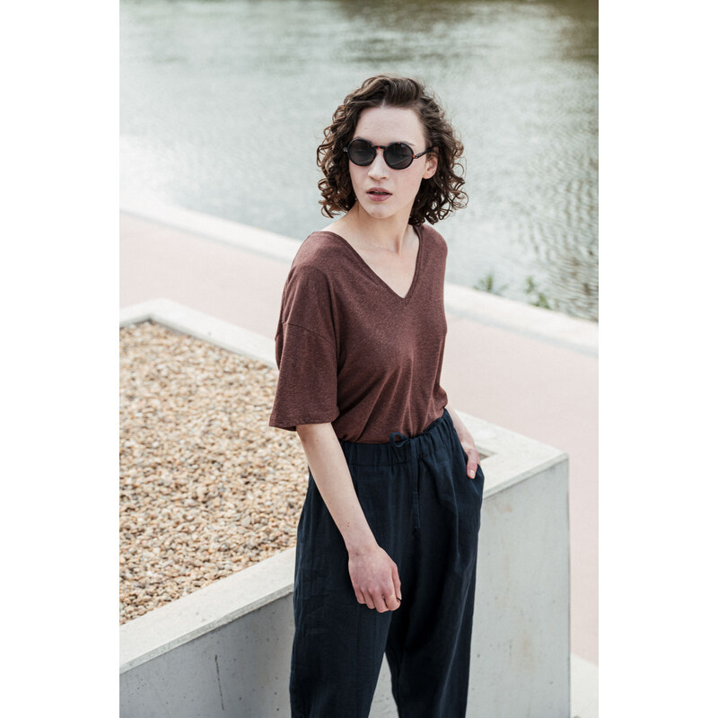 youngprimitive - Trička Vilde - cinnamon linen