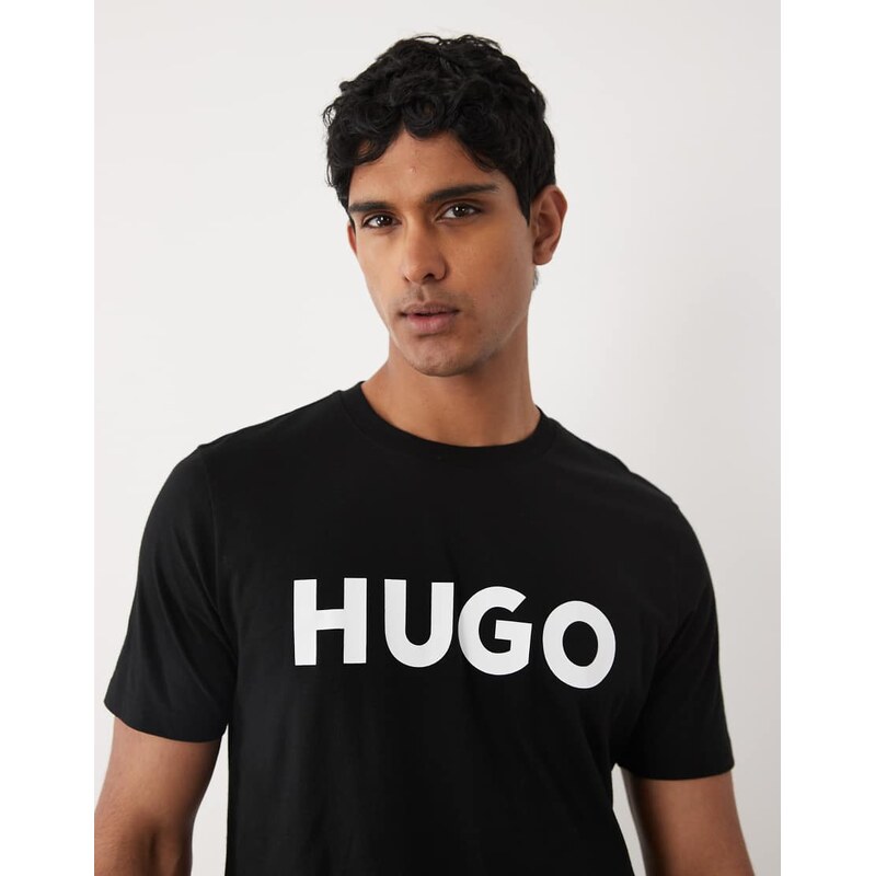 HUGO Red Dulivio logo t-shirt in black