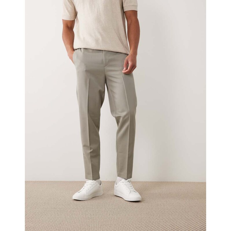 ASOS DESIGN smart tapered trousers in sage green
