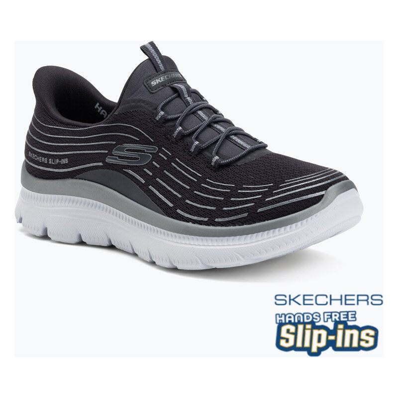 Dámské boty SKECHERS Summits Plus Soft Luster charcoal/silver
